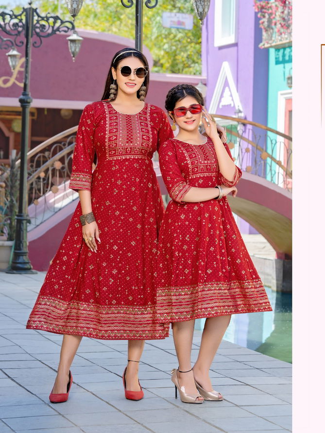 Me And Mom Vol 2 By Banwery Mother Daughter Printed Kurtis Catalog